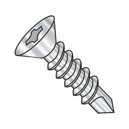 Usa Industrials Self-Drilling Screw, #10-16 x 2 in, Plain 410 Stainless Steel Flat Head Phillips Drive BULK-SCRW-11112